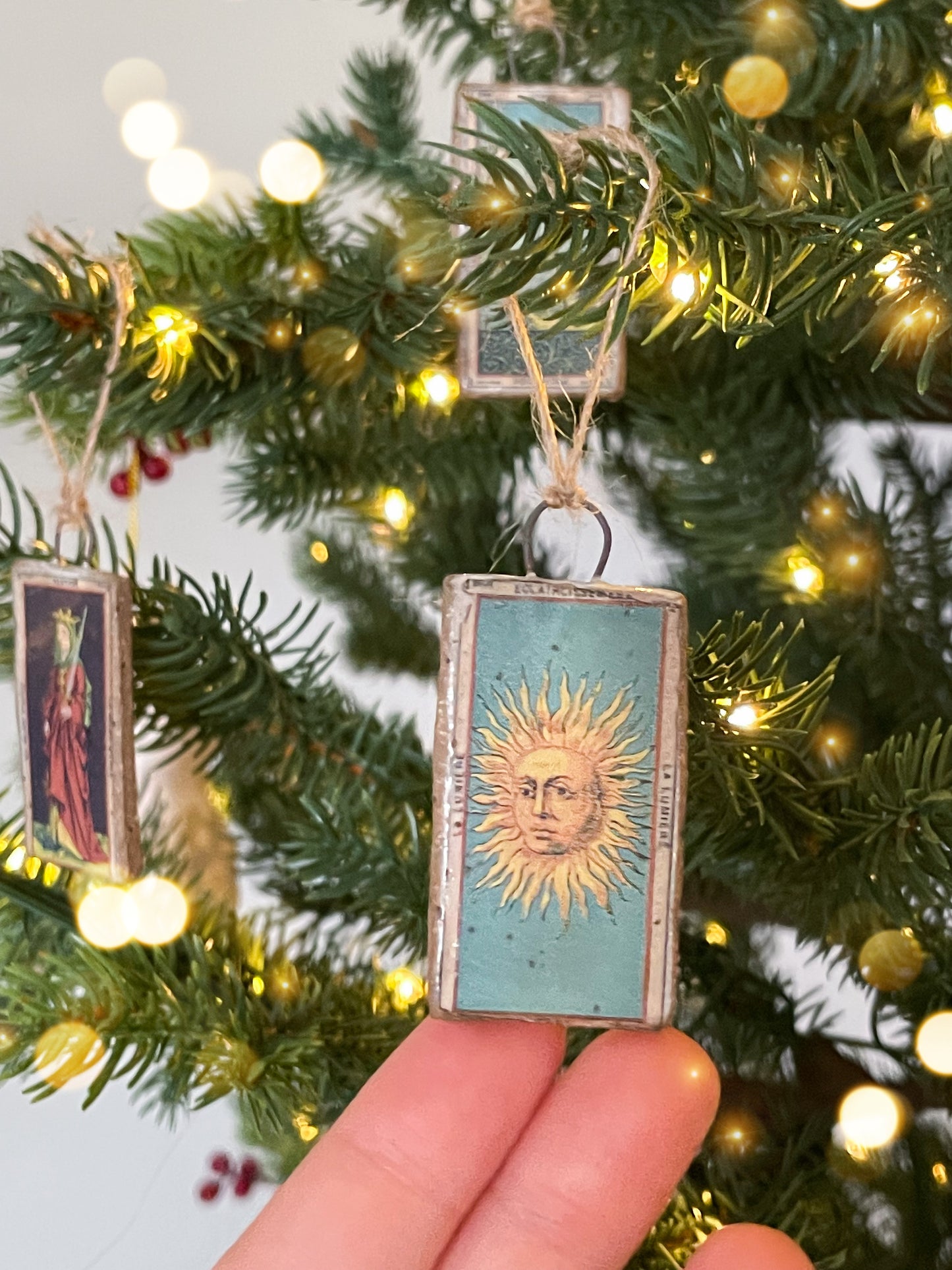 French Vintage Tarot Card Ornaments