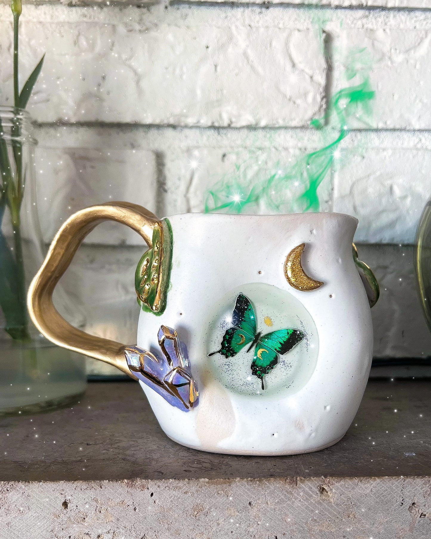 Butterfly Crystal Moon Mug