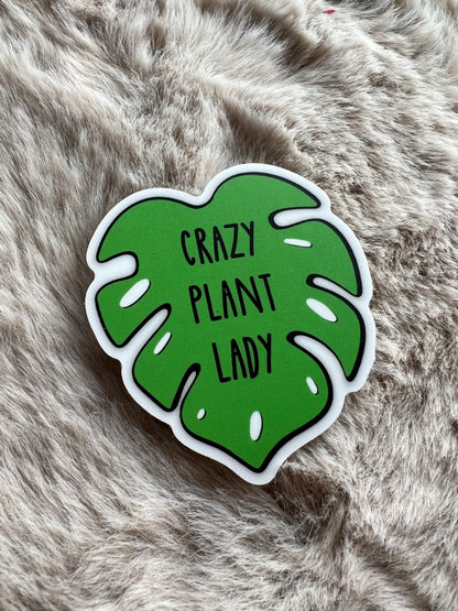 Crazy Plant Lady Vinyl Sticker