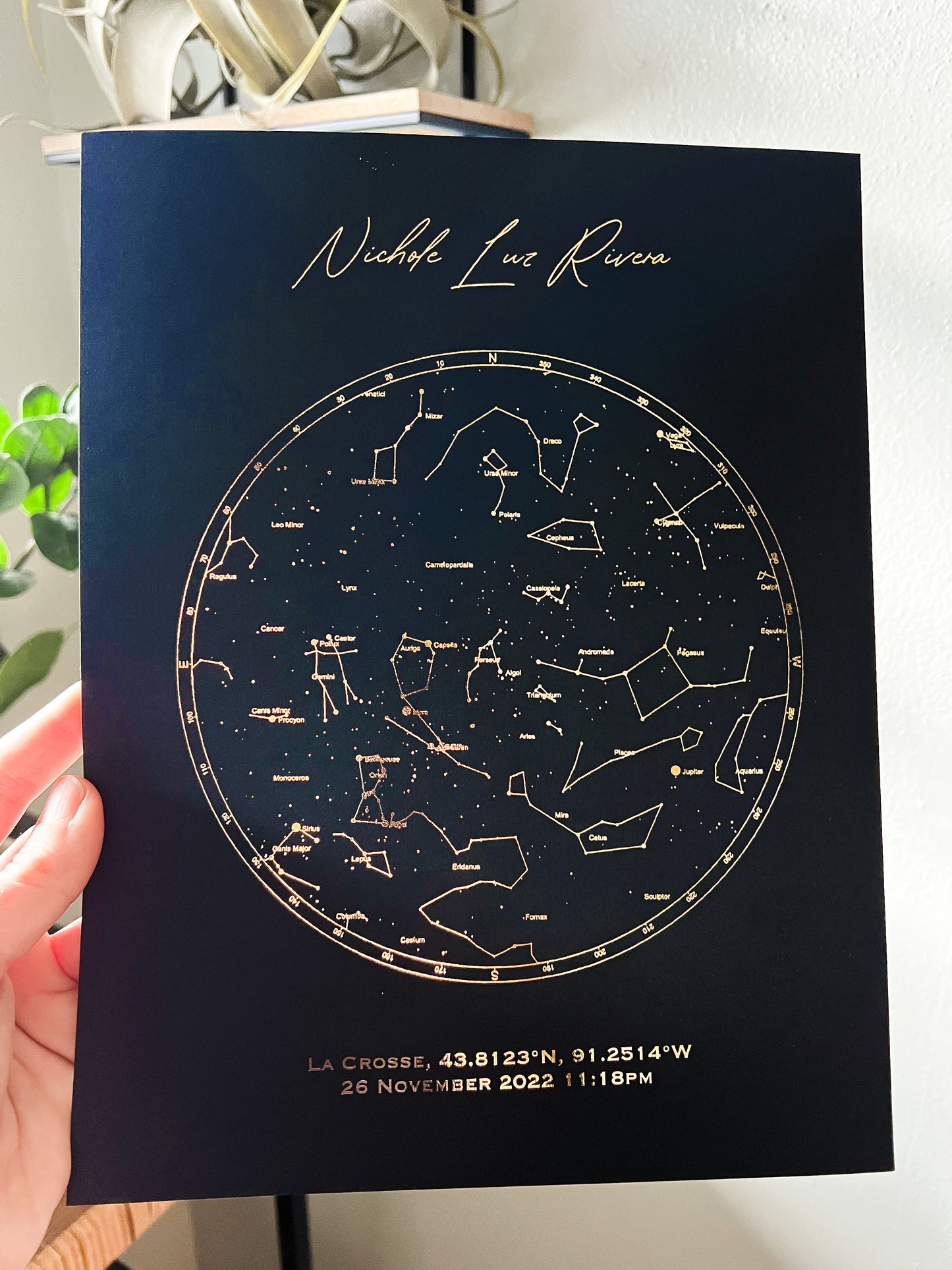 Personalized Star Map Foil Print