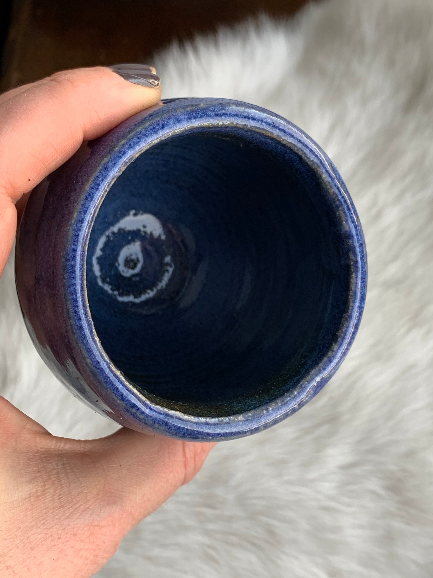 Hand Painted Sapphire Moon Pot