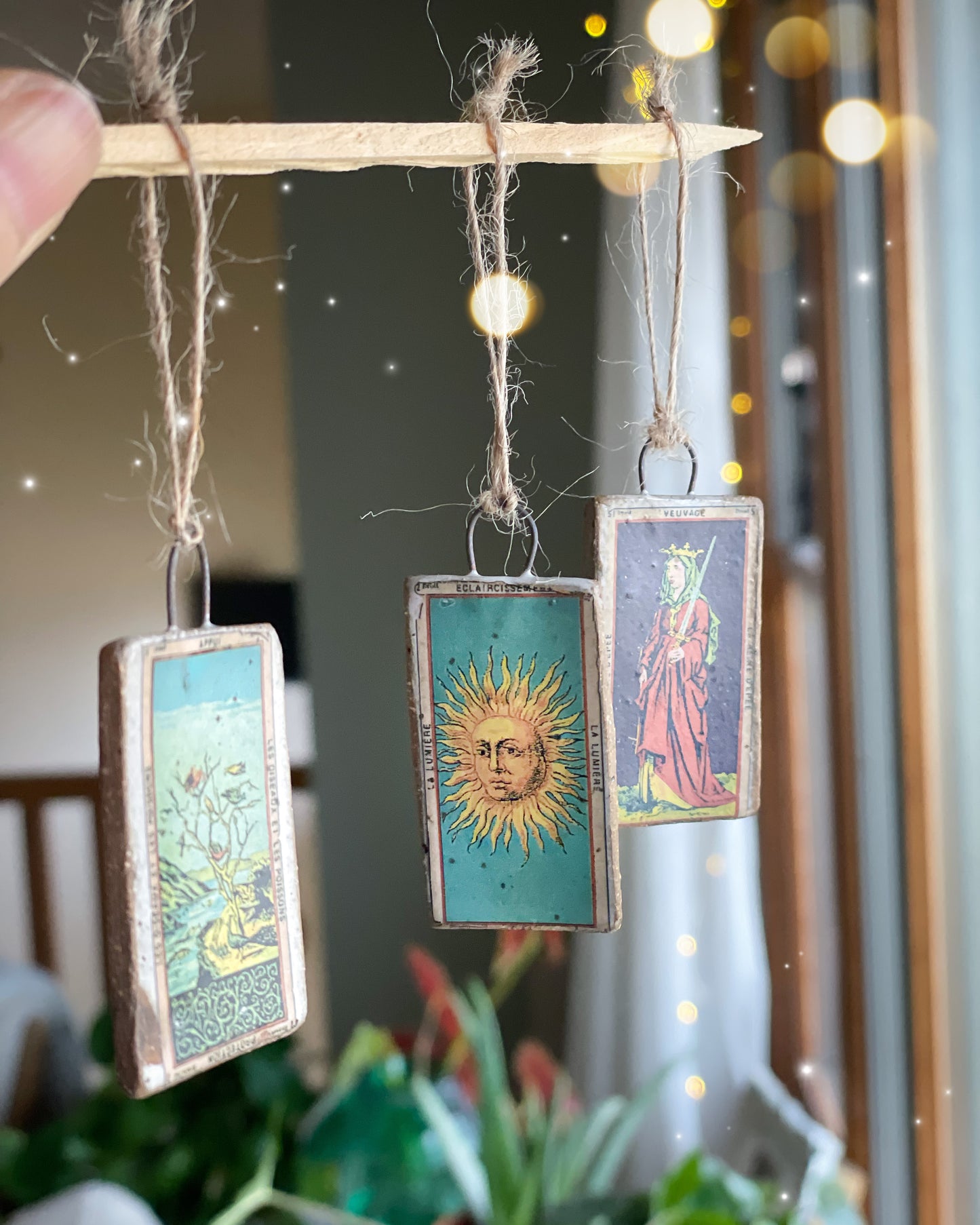 French Vintage Tarot Card Ornaments