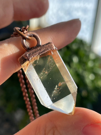 Natural Citrine Crystal Pendant