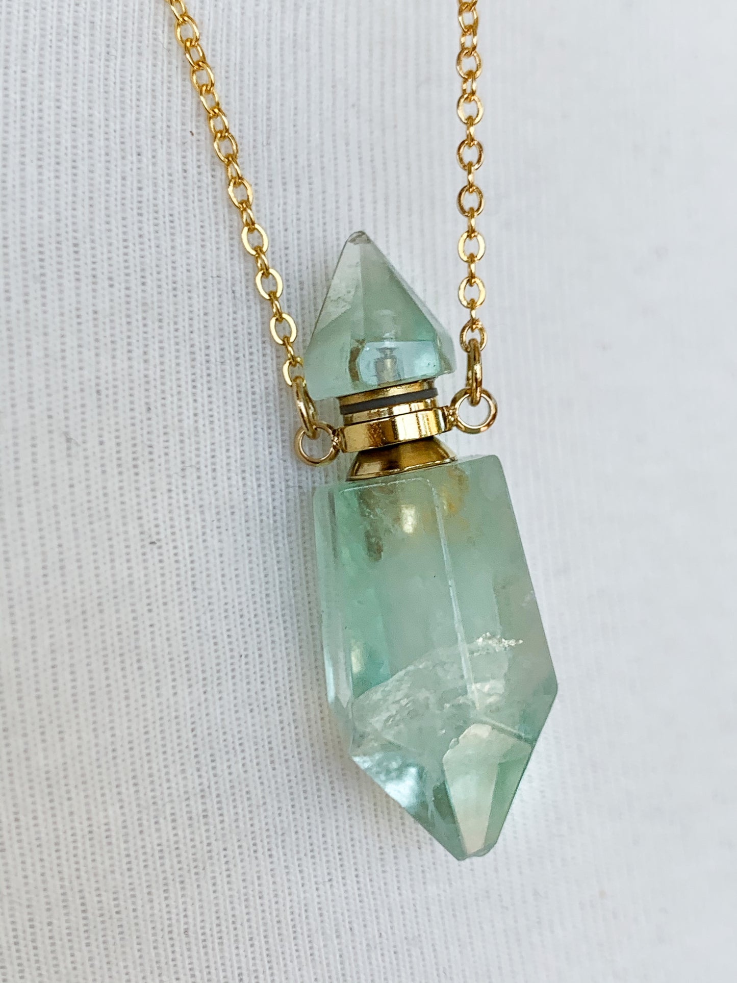 Double Pointed Essential Oil Crystal Bottle Pendant