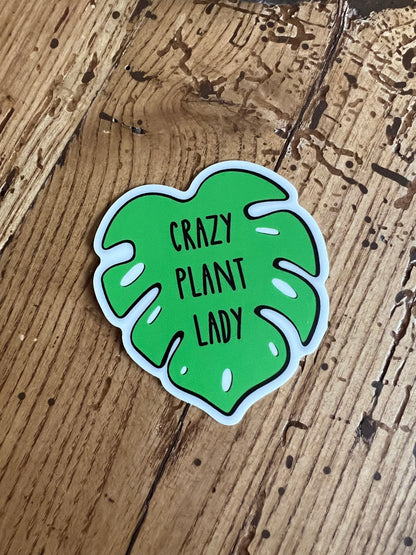 Crazy Plant Lady Vinyl Sticker